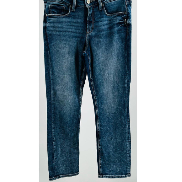 Silver Jeans Denim - SILVER JEANS CO. 32" waist suki medium wash straight crop B62